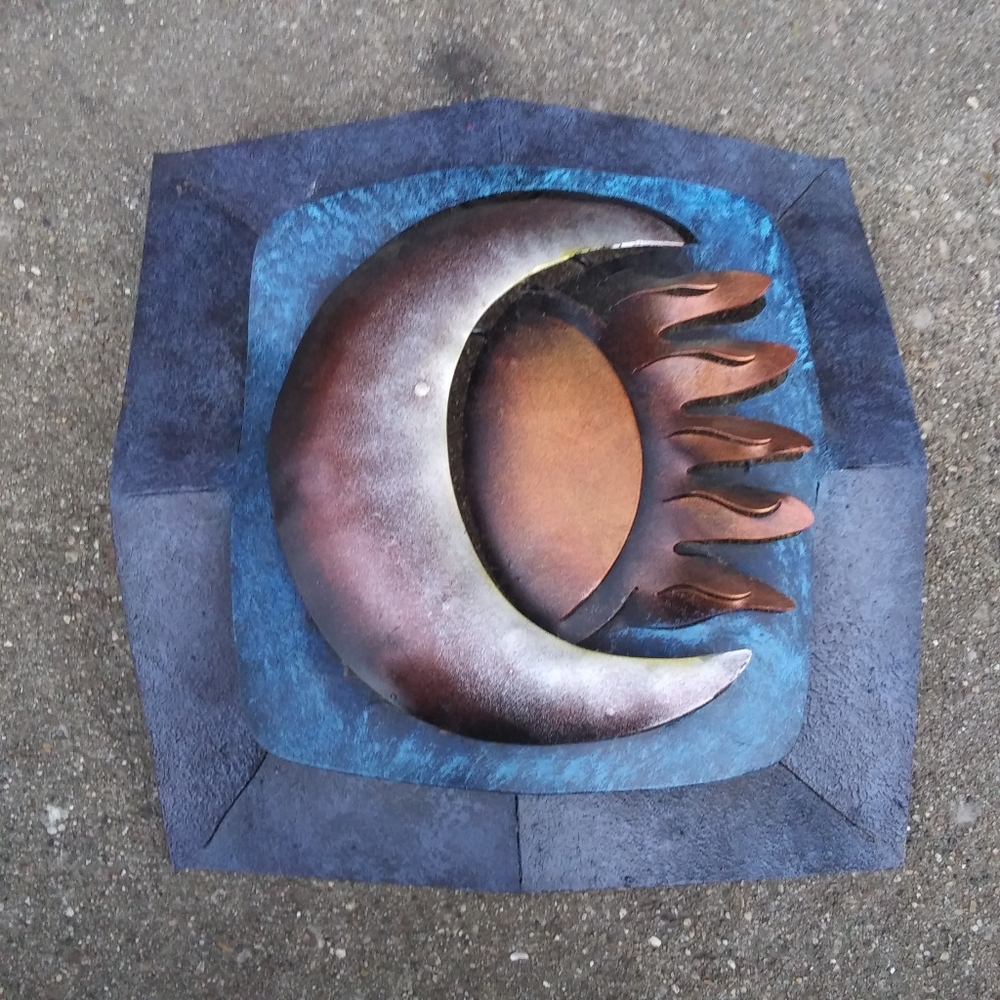 Sun and Moon Metal Wall Art - Candle holder/sconce